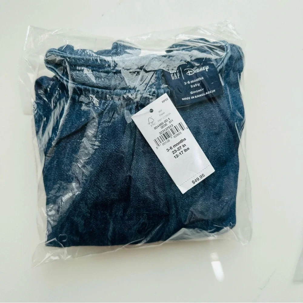 New Baby Gap x Disney Denim Outfit Set Embroidered Characters NWT 3–6M